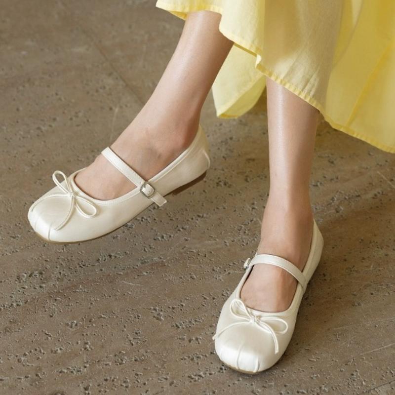 Fashion Elegant Bow Women's Ballet Flats Shoes Designer Loafers Shoes 2025 New Trend Fad Walking Soft Shoes Shallow Buckle Mujer Zapatos
