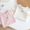 Girls' Polka Dot Cotton T-Shirt, Short-Sleeve, Breathable, for Small & Medium Children, Perfect Summer Wear.