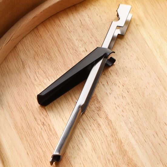 1/2 st flasköppnare rostfritt stål justerbart grepp halkfritt handtag lätt att dra burköppnare kök verktyg för äldre