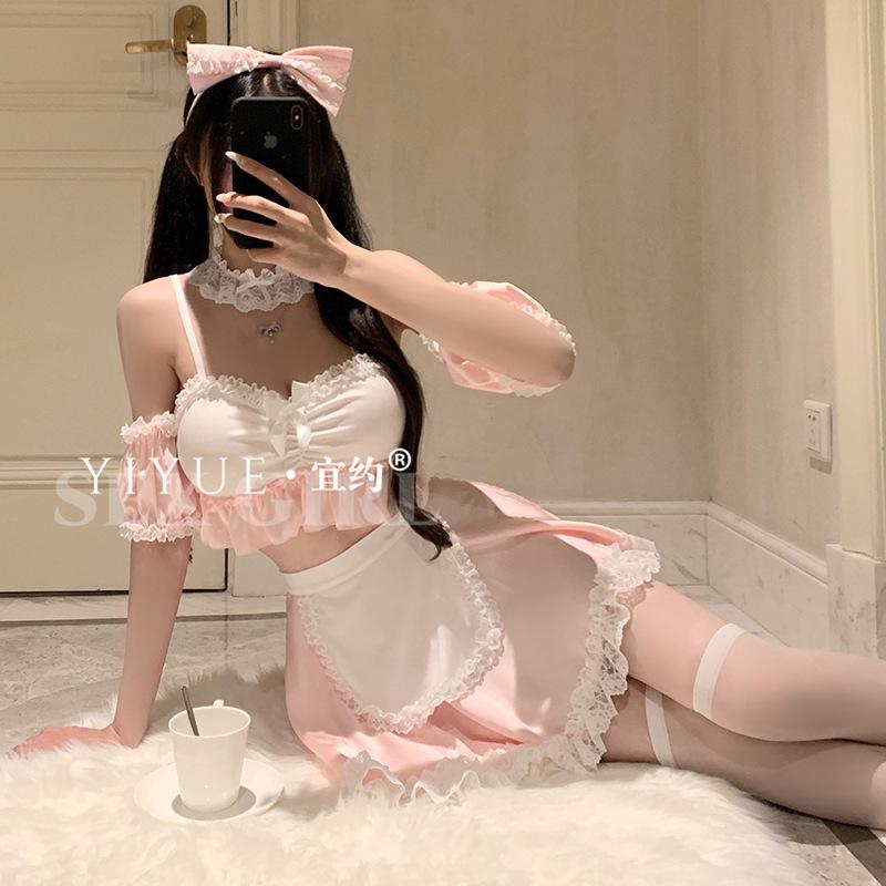 Original Erotic Underwear Cute Maid Lace Seductive and Sexy Maid Cook Costume Set 1097