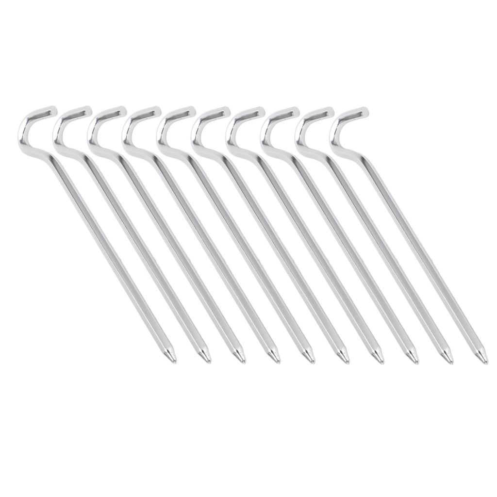 10PCS Tent Pegs HeavyDuty Aluminum Alloy Tent Stakes Pegs with Hook for Camping Hiking Pavilion