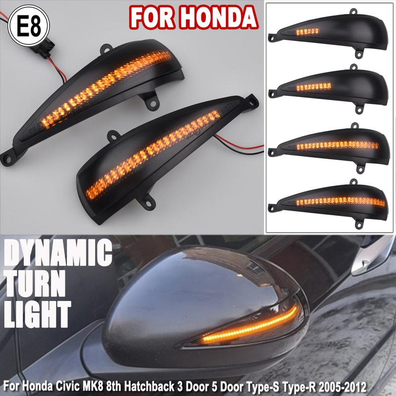 Dynamic Blinker Led Side Wing Mirrors Turn Signal Light for Honda Civic 8th MK8 Type-S Type-R FN 1 2 3 FK 1 2 3 Indicator Lamp