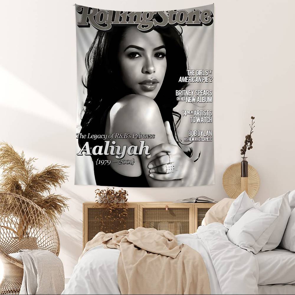 Singer Aaaliyah Hanging Bohemian Tapestry Hanging Tarot Hippie Wall Rugs Dorm Japanese Tapestry