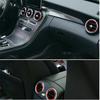 7 Red Stainless Steel Car Front Rear Air Vent Decoration Sticker For Benz C W205