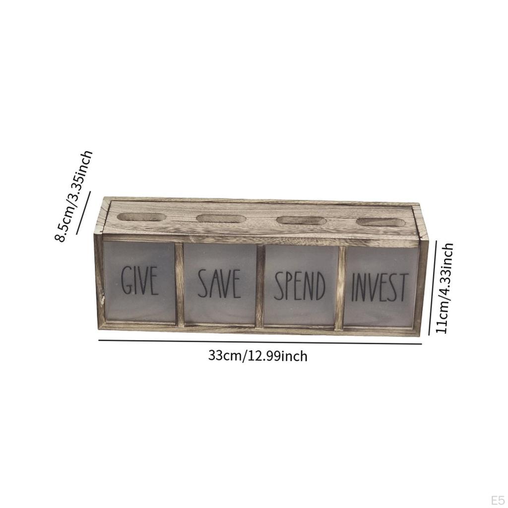 for Saving, Spending And Investing, to Place on A Work Surface Or, with Its 4 Compartments, Ideal