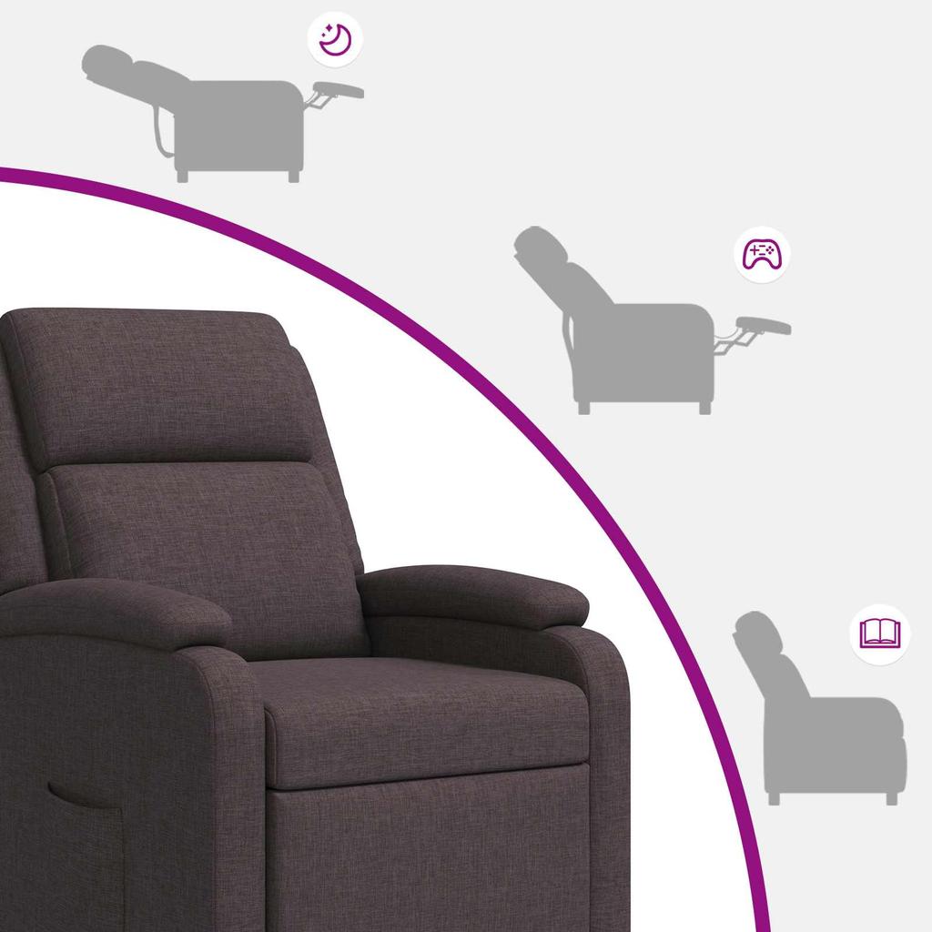 Recliner Dark Brown Fabric