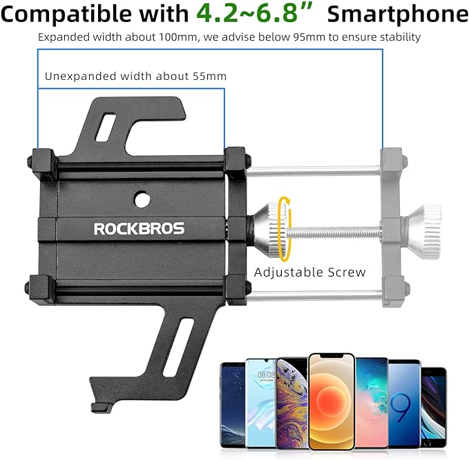 Aluminum alloy handlebar bike phone holder black