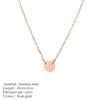 EManco Round Stainless Steel Necklaces for Women Korean Pendant Gold Choker Necklace for Women Fashion Jewelry