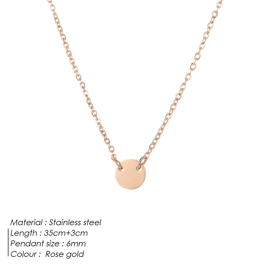 EManco Round Stainless Steel Necklaces for Women Korean Pendant Gold Choker Necklace for Women Fashion Jewelry