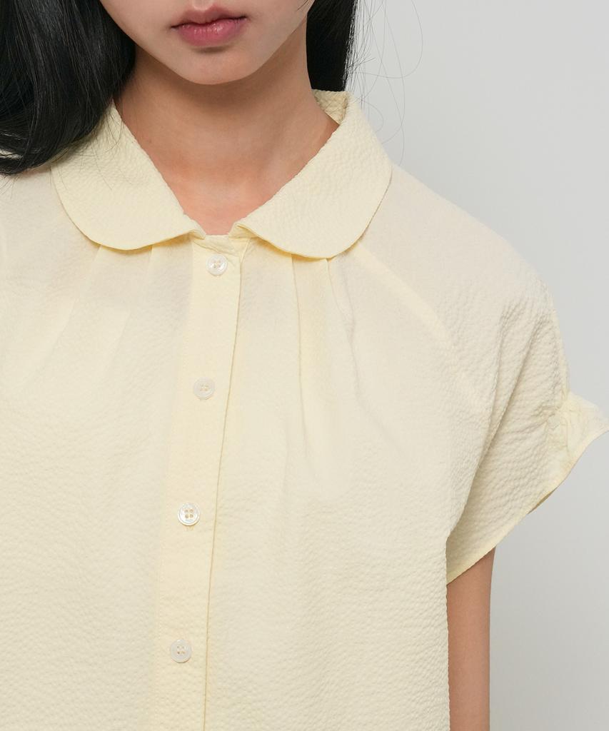 GENERALIDEA Seersucker Round Collar Blouse [Lemon] / Gf2Lbl528