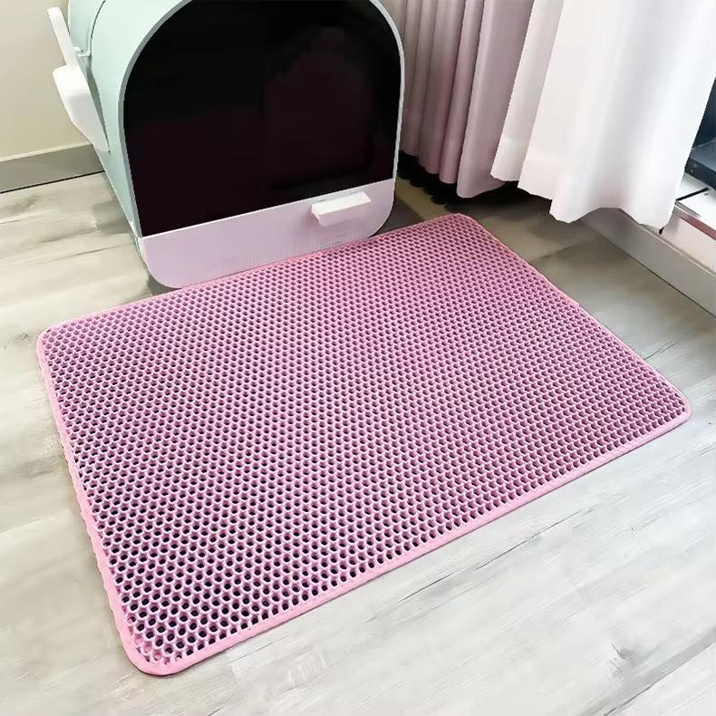 Double Layer Non-Slip Cat Litter Mat, Waterproof & Wear Resistant Pet Cleaning Pad