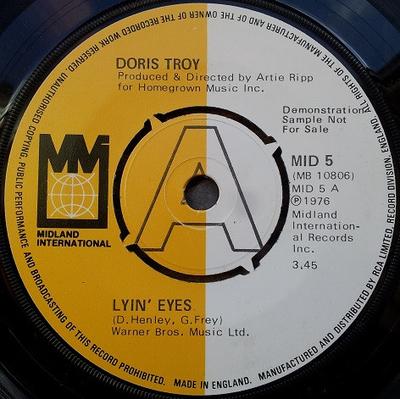 7inch Record DORIS TROY - Lyin' Eyes / Give God Glory MID5PROMO Midland Interna 1976 UK Pop Used