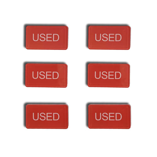 XILIWU Used Markers, Pack of 6, Acrylic, for Competition, 3.5 X 2 Cm, 3 Mm Thick, Waterproof (Used (Red))