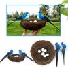 Realistic Artificial Woven Bird Nest Basket With Foam Chick Figure And Eggs Indoor Outdoor Easter Celebration Decoration