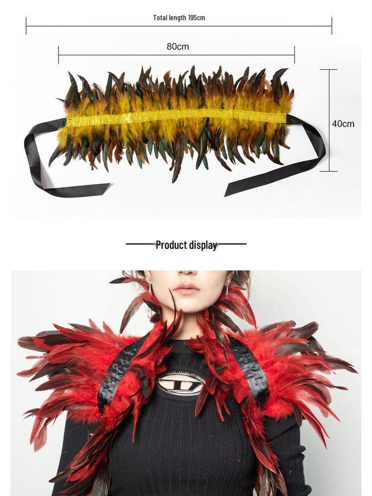 Ethnic Style Feather Shawl Vest Dickey - Adult Halloween & Christmas Accessory
