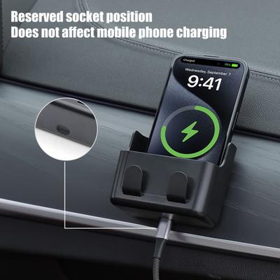 Multi-Function Car Storage Box Self-Adhesive Organizer for Phone Cards Wallet Dashboard Tray for Vehicle Home Office