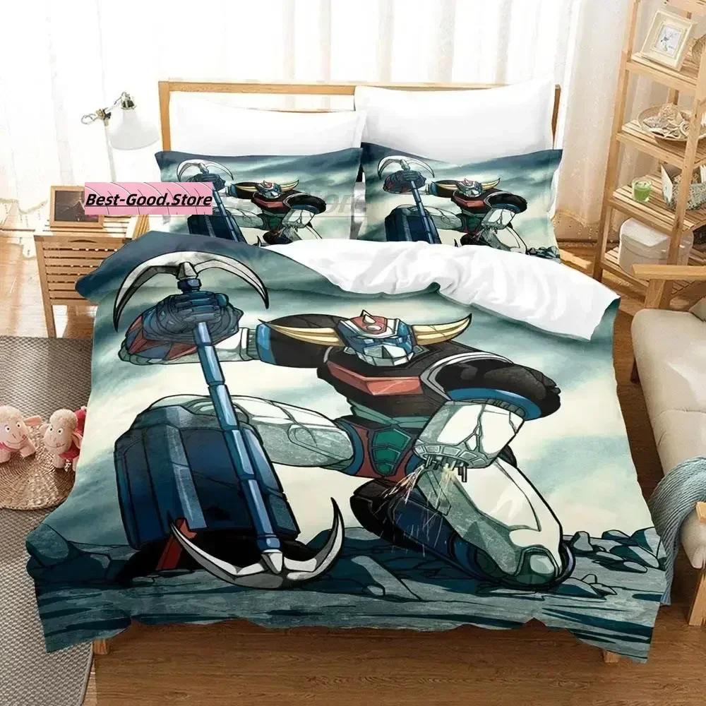 Mechanical Goldorak Bedding Set Single Twin Full Queen King Size Bed Set Aldult Kid Bedroom Duvetcover Sets Cartoon Anime Bed