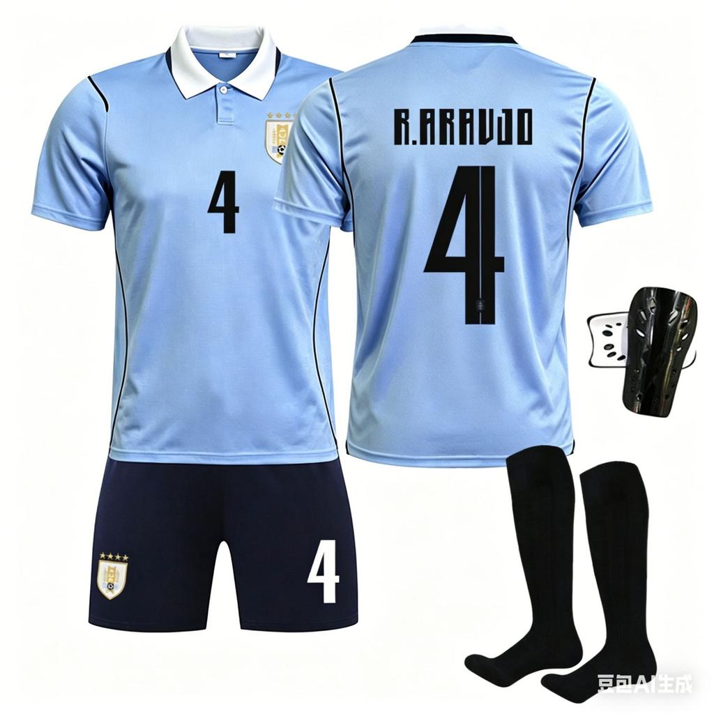 World Cup Uruguay Home Football Jersey Set No. 9, Jersey.