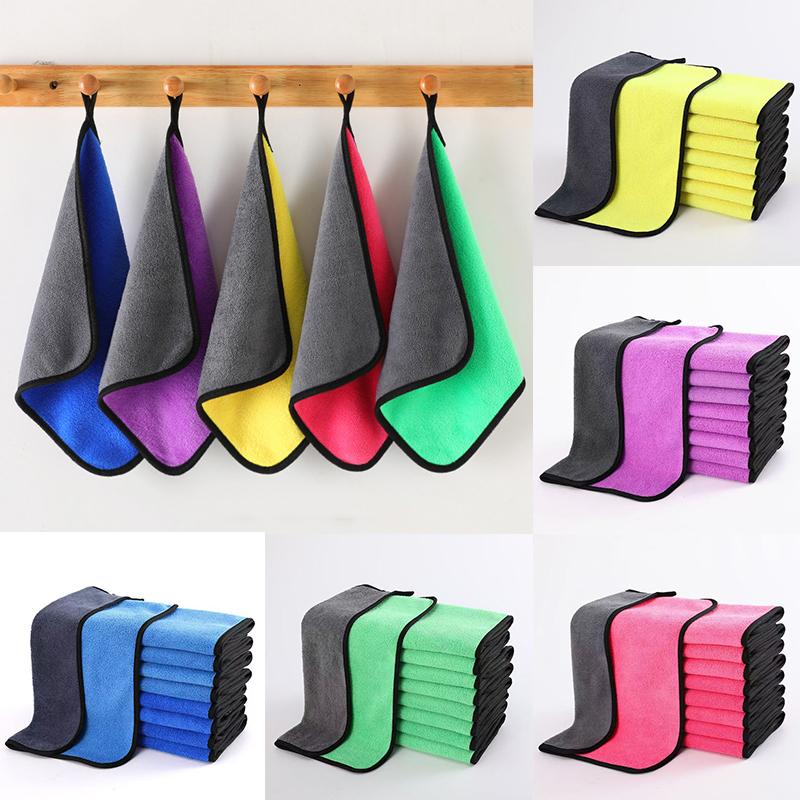 1/10 Stück Verdicktes Autowaschtuch Doppelseitige Mikrofaser-Reinigungstücher Auto-Fensterglas-Detailing Trockentücher