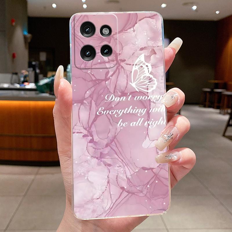 Case For Motorola Edge 50/Edge50 Neo/Moto S50/Edge 50 Pro Capa Flower Butterfly Protective Shell Soft Silicone TPU Phone Cover