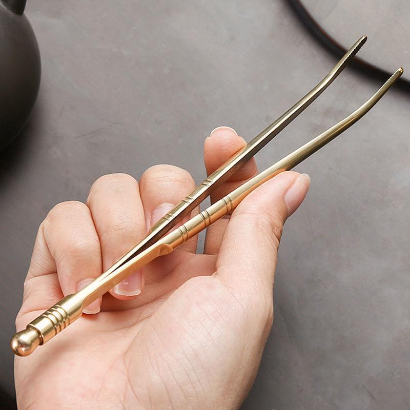 Messing Tee Clip Metall Toast Tong Reinem Kupfer Toaster Bagel Speck Pinzette Zucker Eis Tee Tong Teegeschirr Küche Zubehör Werkzeug NEUE