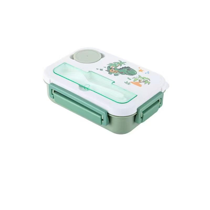 4Grid Lunch Box Outdoor Bento Box with Fork Microwave Heated Lunch Container with Sauce Box for Children Student Food Storage