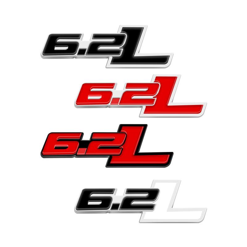 1Pcs 3D Metal 6.2 L 6.2L Logo Car Fender Emblem Side Rear Trunk Tail Badge Sticker For F150 Chevrolet C7 Camaro 6.2L Accessories