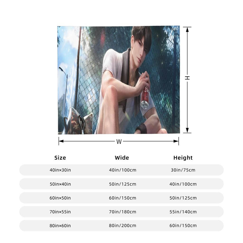 Love and Deepspace Blanket Xavier Zayne Rafayel Sylus Caleb Flannel Vintage Breathable Throw Blankets for Bedspread Decoration