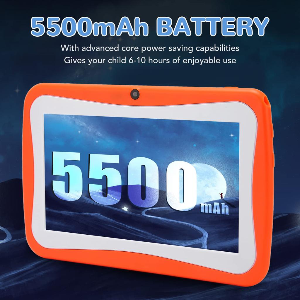 Acogedor Kids Tablet Tablet for Kids Android 4GB 32GB 128GB Dual Camera 7-inch 8.0, RAM, Storage, Quad-Core, Bluetooth, WiFi, 5500mAh, Expandable,