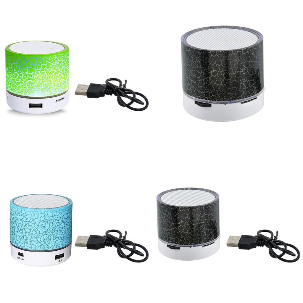 Portable Mini Cracked Bluetooth Speaker With Led Light Wireless Speaker Gift Car Home Outdoor