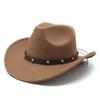 Ethnic Style, Western Cowboy Hat, Tibetan Concave Top Hat, Upturned Edge Felt Hat
