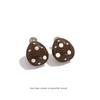 Abstract Geometric Polka Dot Ear Studs - Red Retro Mosquito Coil Design for Autumn and Winter
