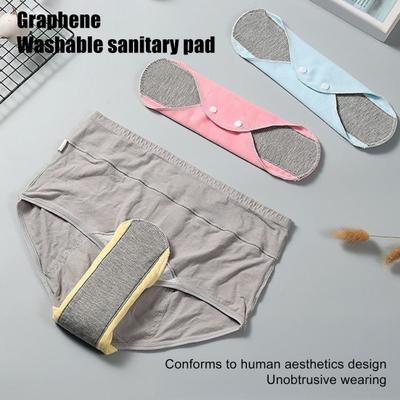 6Pcs Reusable Washable Menstrual Pads Leak-Proof Waterproof Breathable Graphene Cloth Incontinence Pads Elderly Sanitary Pads