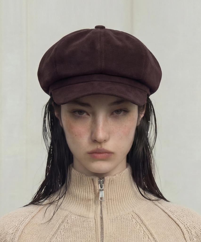 Eondeokeonteulolseutyudio Suede Hunting Cap Castro Beret / T Suede / D Wine