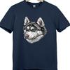 Siberian Husky T Shirt Realistic Husky Face Graphic Tee Blue Eyes Dog Lover Top