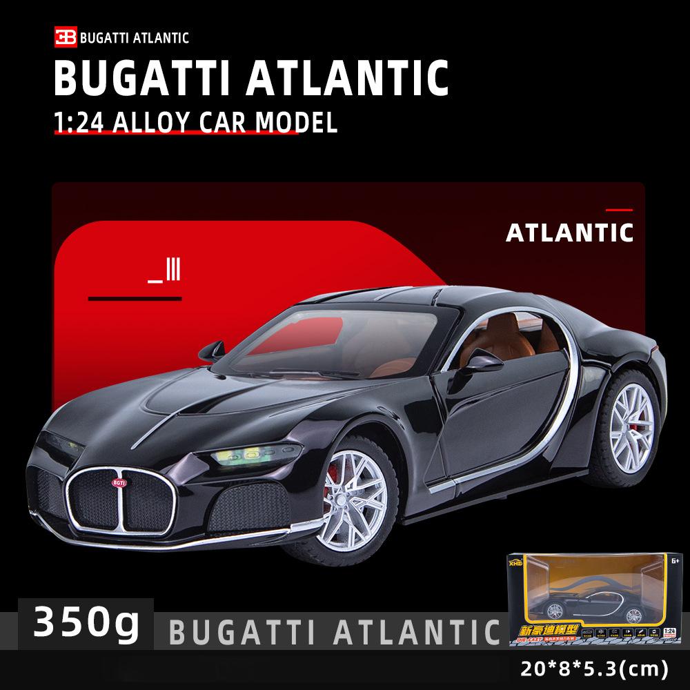 1/24 Scale Bugatti Atlantic Supercar Diecast Car Model Toy, Pull Back Toy Vehicle with Sound and Light for Kids Toddler Boys Girls Gift Collection