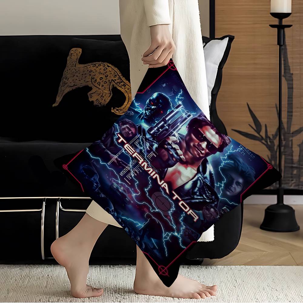 80er Jahre Film TV Der Terminator Kissenbezug Auto Überwurf Kissenbezug für Sofa Auto Weihnachtsgeschenk 40x40cm 45x45cm
