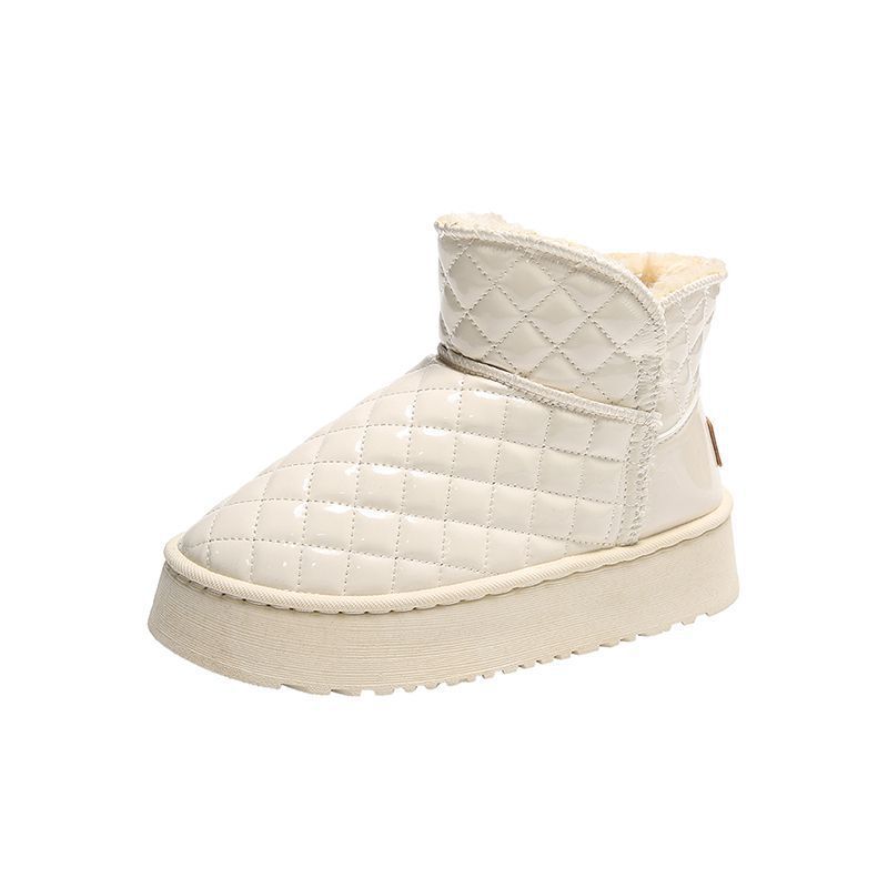 Shipping Snow Boots Women's Non-slip Thickened 24 New Warm H Heightening Velvet Winter Waterproof Cotton Shoes