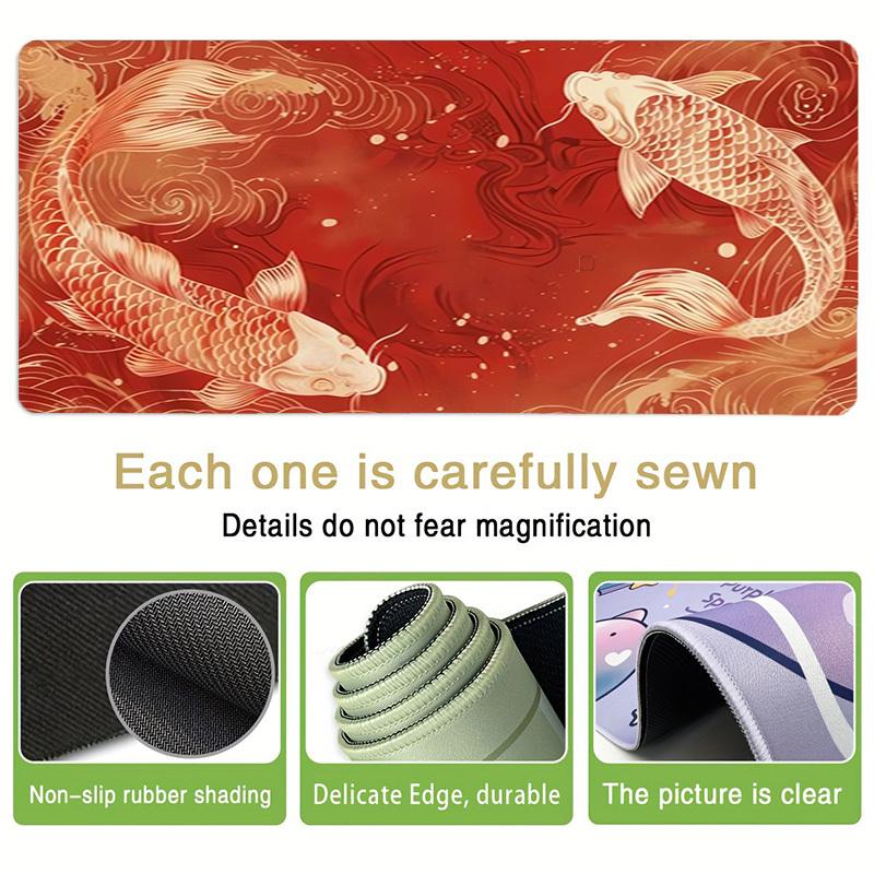 1pc Koi Fish Swimming in Red Water Computer Pad  Mouse Pads for Desk,Gamers and Office Use 020239