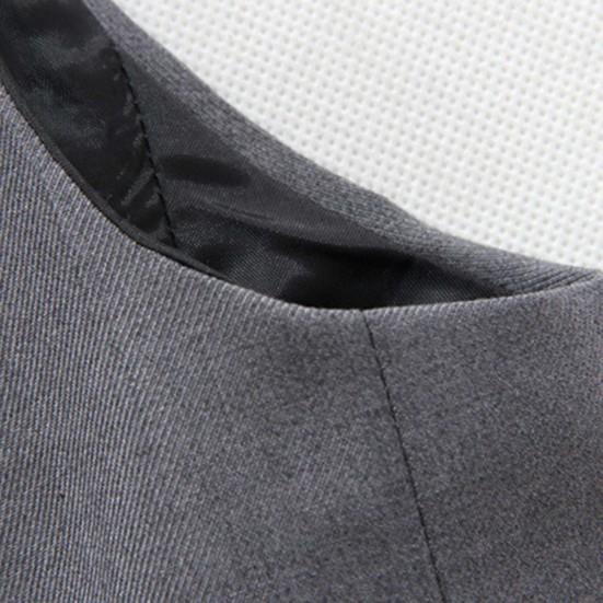 Men Waistcoat V Neck Formal Sleeveless Single-breasted Spring Vest for Work