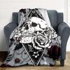 1PC Skull Roses Blanket - Soft Warm All-Season Throw for Sofa, Bed, Car, Office, Throw For Sofa yy250916113