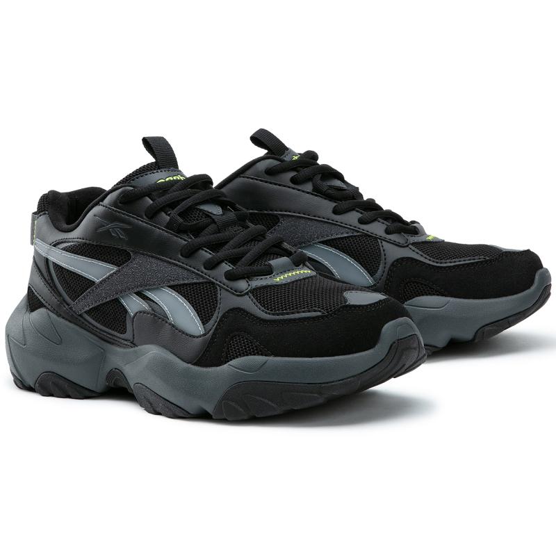 Reebok FLUFFI PUFF CN Low Top Running Shoes Unisex Black Warrior Sneakers 24FRC913U1GH1