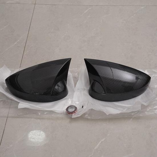 For Honda 11th Civic 2022-23 Carbon Fiber Look Horn Style Side Mirror Cover Caps