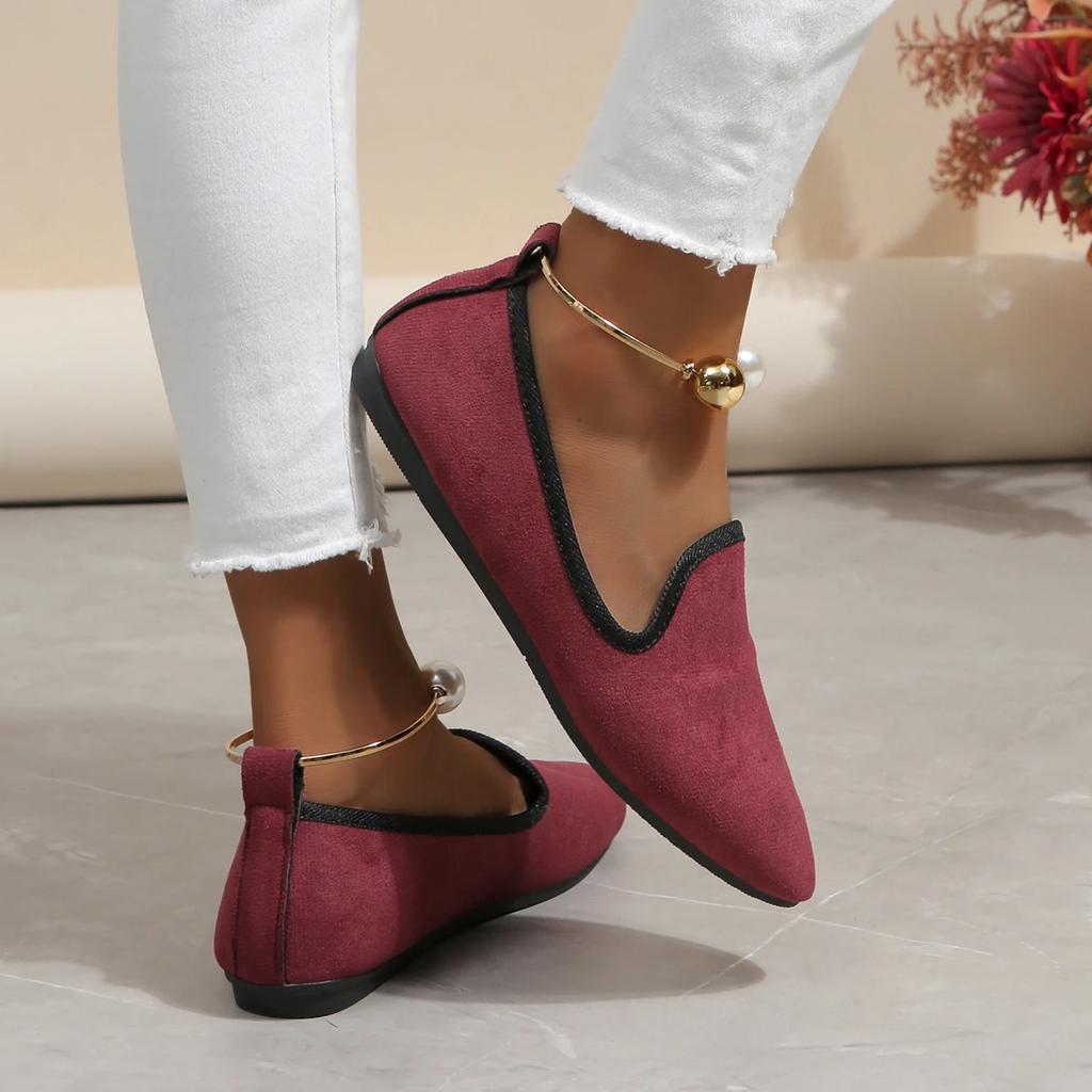 Large Size Soft-soled Pointy Fashion Casual Shoes Women 2025 Autumn and Winter New-style Slip-on Comfortable Single Shoes
