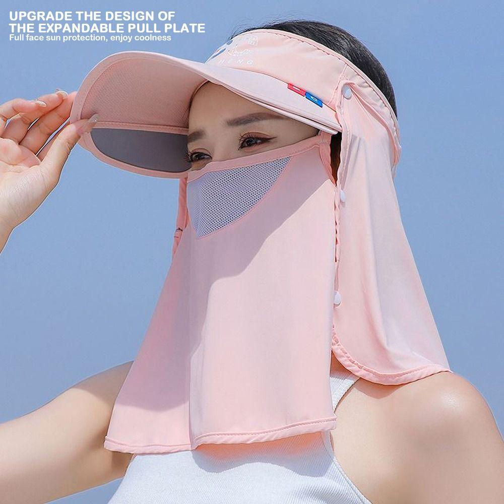 Retractable Wide Brim Beach Caps for Women Protect Neck Summer Hats Breathable Sun Hat  Outdoor