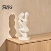 Easy Care Sculpture 3D Printed Hugging Couple Sculpture, Abstract Embrace Figurine with Smooth Curves, Minimalist Statue Embracing Design Stable Base,