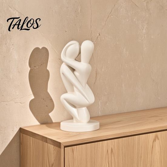 Easy Care Sculpture 3D Printed Hugging Couple Sculpture, Abstract Embrace Figurine with Smooth Curves, Minimalist Statue Embracing Design Stable Base,