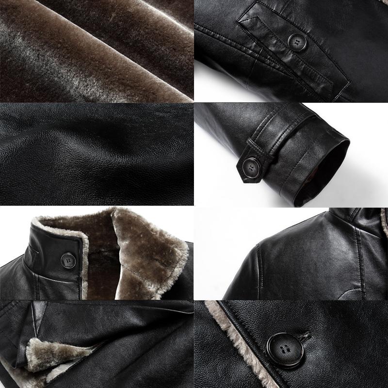 Lederjacke Herren Kleidung Wolle Liner Tops Winter Herren Schaffellmantel Plus Größe M-5XL