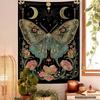 1 Moth Moon Phase Tapestry Single Sided 2D Print Soft Polyester Tapestry Bedroom Living Room Dorm Boho Decor Mystical Vibe Gift
