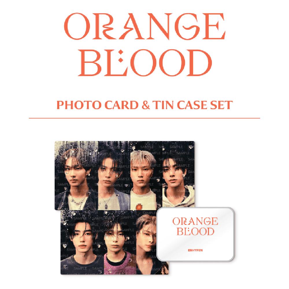 

Предзаказ ENHYPEN ORANGE BLOOD Набор фотокарточек и жестяного футляра